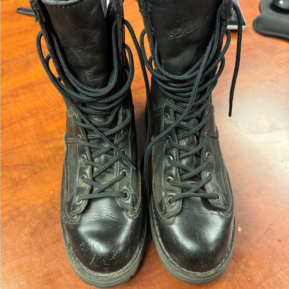 Danner Black Leather Lace-Up Boots